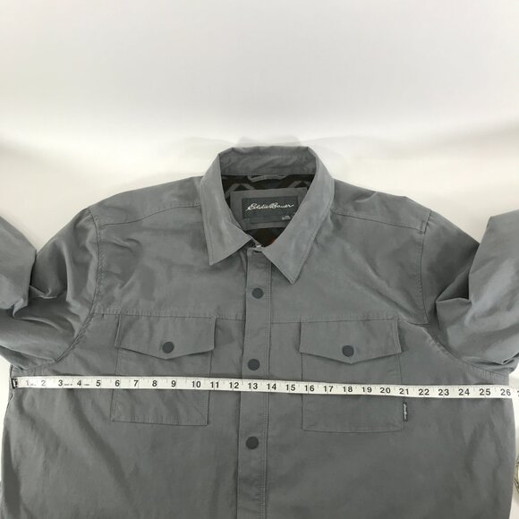 Eddie Bauer Voyager Fleece Lined Shirt Jacket Men's XXL Gray Shacket Outdoor - Picture 10 of 14